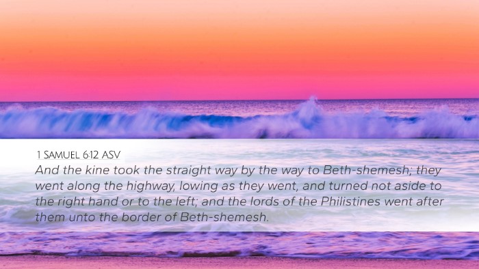 1 Samuel 6:12 ASV Bible Verse Image