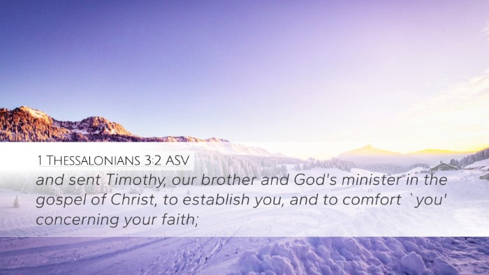 1 Thessalonians 3:2 ASV Bible Verse Image