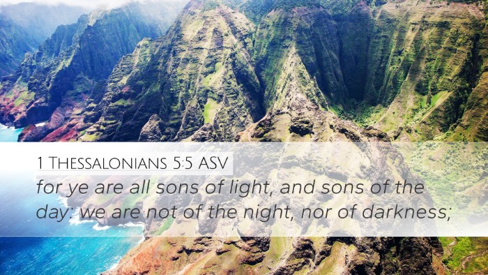 1 Thessalonians 5:5 ASV Bible Verse Image