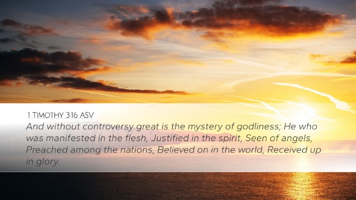1 Timothy 3:16 ASV Bible Verse Image
