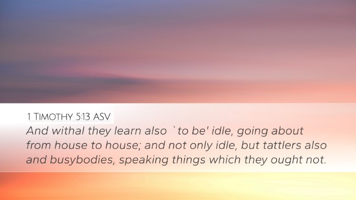 1 Timothy 5:13 ASV Bible Verse Image
