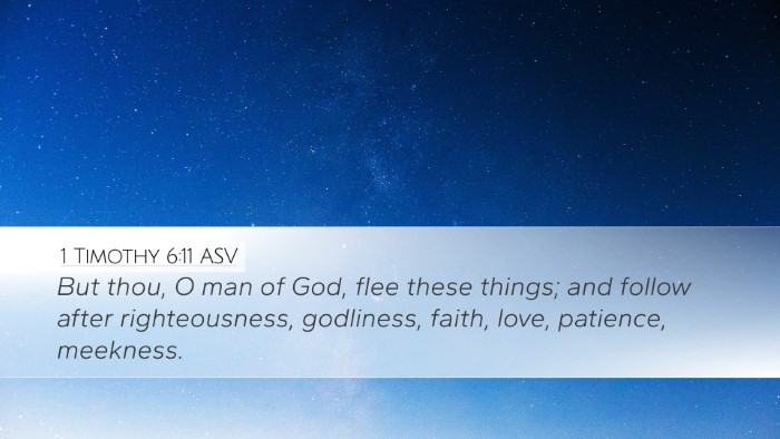 1 Timothy 6:11 ASV Bible Verse Image