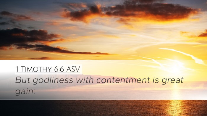 1 Timothy 6:6 ASV Bible Verse Image