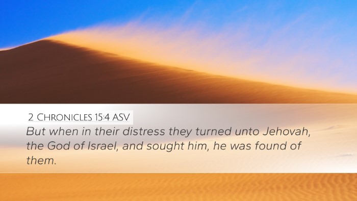 2 Chronicles 15:4 ASV Bible Verse Image