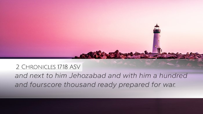 2 Chronicles 17:18 ASV Desktop Wallpaper - and next to him Jehozabad and with him a hundred - Desktop Bible Verse Wallpaper
