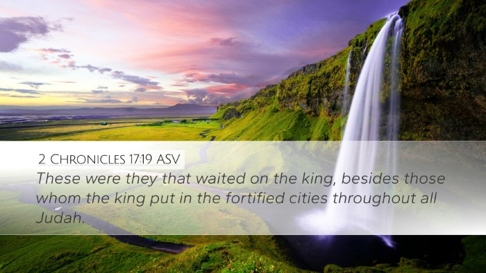 2 Chronicles 17:19 ASV Bible Verse Image