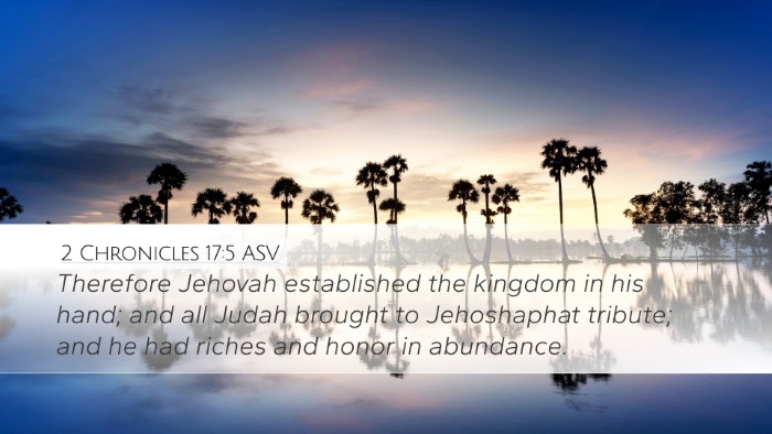 2 Chronicles 17:5 ASV Bible Verse Image