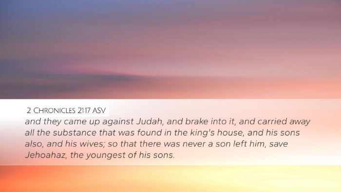 2 Chronicles 21:17 ASV Bible Verse Image
