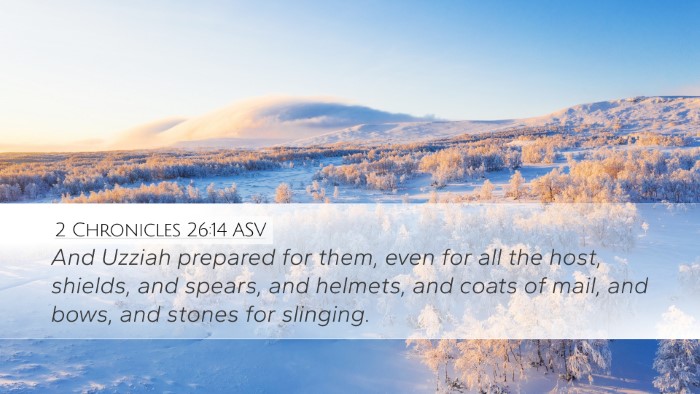 2 Chronicles 26:14 ASV Bible Verse Image