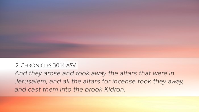 2 Chronicles 30:14 ASV Bible Verse Image