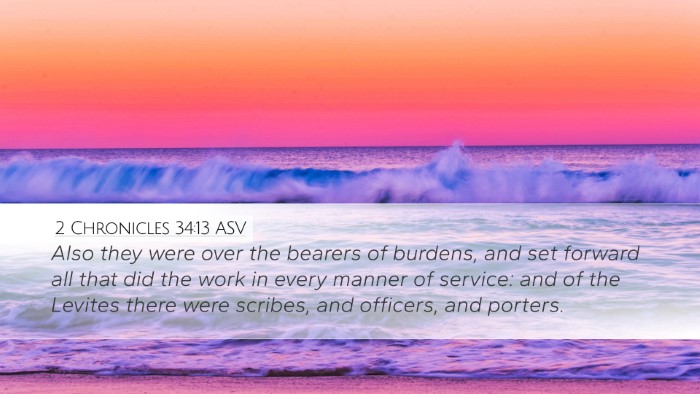 2 Chronicles 34:13 ASV Bible Verse Image