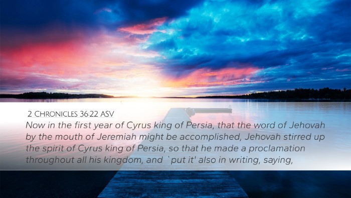 2 Chronicles 36:22 ASV Bible Verse Image