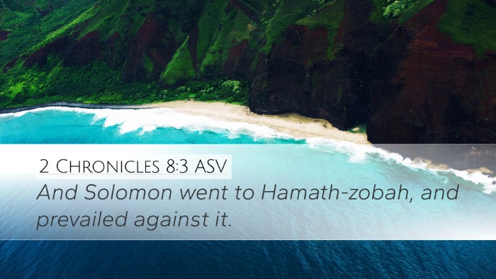 2 Chronicles 8:3 ASV Desktop Wallpaper - And Solomon went to Hamath-zobah, and prevailed - Desktop Bible Verse Wallpaper
