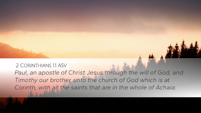 2 Corinthians 1:1 ASV Bible Verse Image