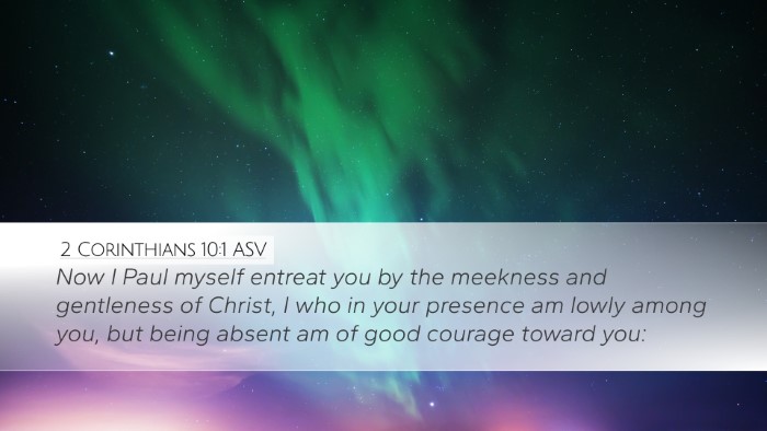 2 Corinthians 10:1 ASV Bible Verse Image