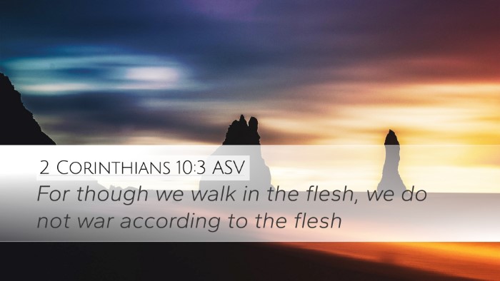 2 Corinthians 10:3 ASV Bible Verse Image