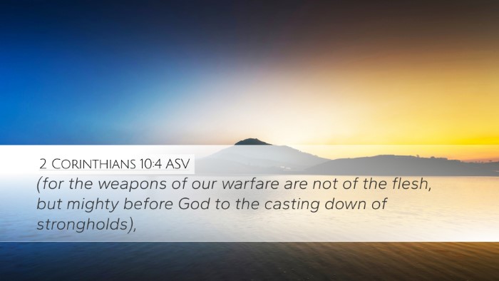 2 Corinthians 10:4 ASV Bible Verse Image