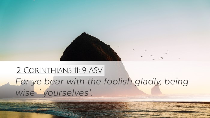 2 Corinthians 11:19 ASV Bible Verse Image