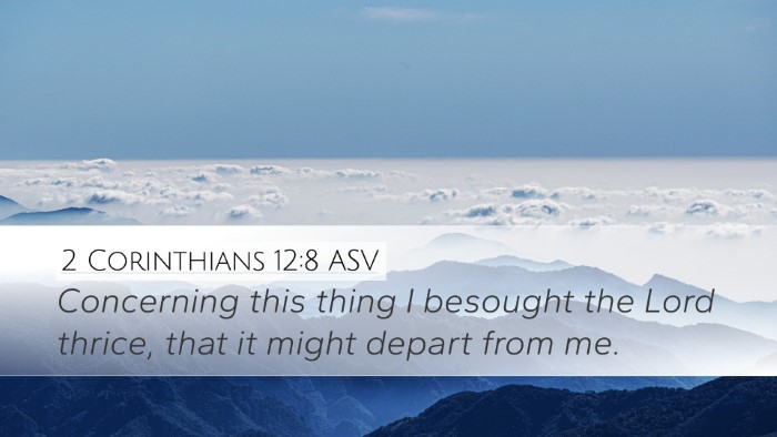 2 Corinthians 12:8 ASV Bible Verse Image