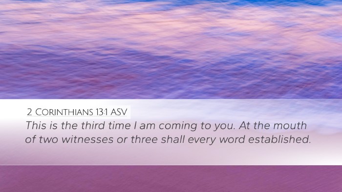 2 Corinthians 13:1 ASV Bible Verse Image