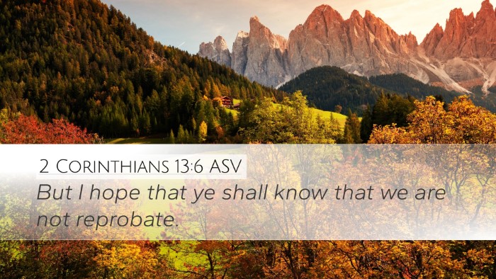 2 Corinthians 13:6 ASV Bible Verse Image