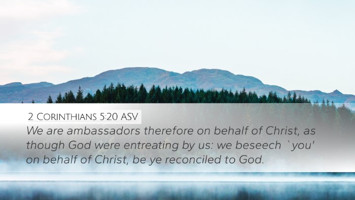2 Corinthians 5:20 ASV Bible Verse Image