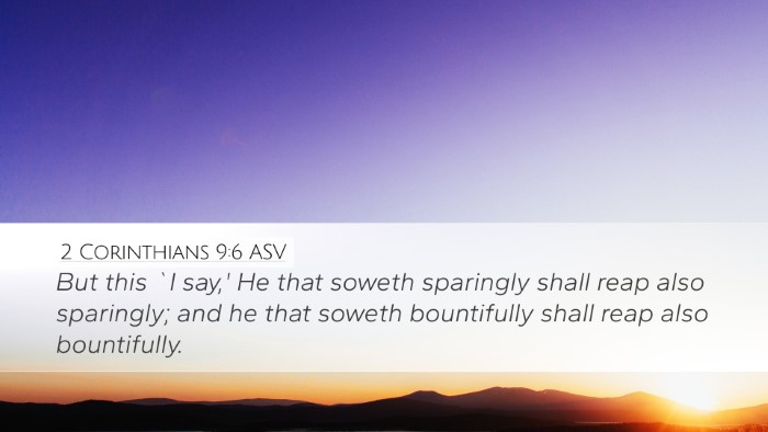 2 Corinthians 9:6 ASV Bible Verse Image
