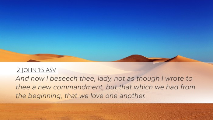 2 John 1:5 ASV Bible Verse Image
