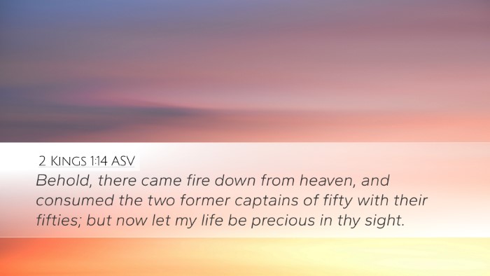 2 Kings 1:14 ASV Desktop Wallpaper - Behold, there came fire down from heaven, and - Desktop Bible Verse Wallpaper