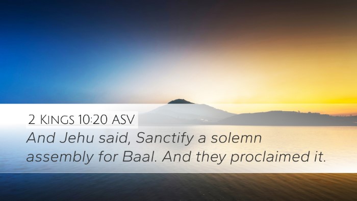 2 Kings 10:20 ASV Bible Verse Image