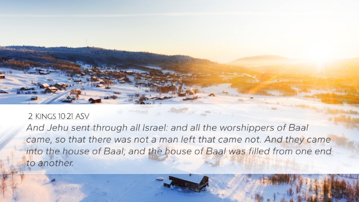 2 Kings 10:21 ASV Desktop Wallpaper - And Jehu sent through all Israel: and all the - Desktop Bible Verse Wallpaper