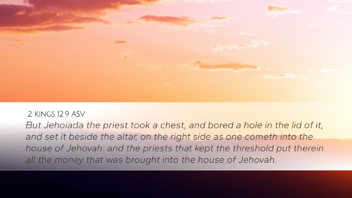 2 Kings 12:9 ASV Desktop Wallpaper - But Jehoiada the priest took a chest, and bored a - Desktop Bible Verse Wallpaper