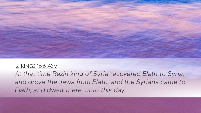 2 Kings 16:6 ASV Bible Verse Image