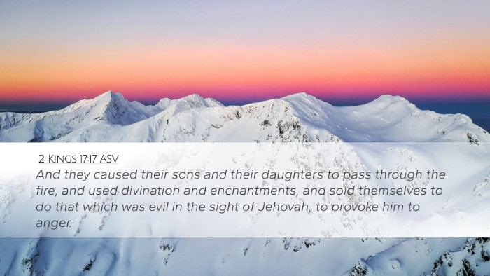 2 Kings 17:17 ASV Bible Verse Image