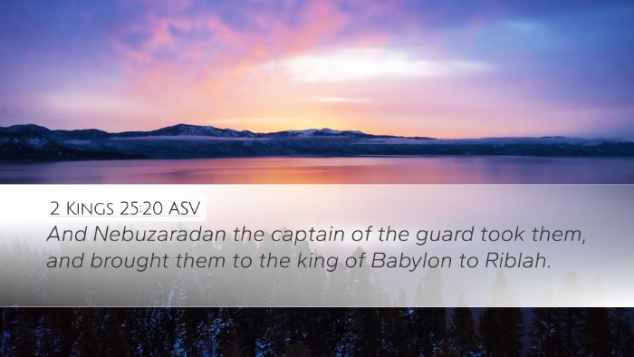 2 Kings 25:20 ASV Desktop Wallpaper - And Nebuzaradan the captain of the guard took - Desktop Bible Verse Wallpaper