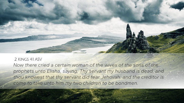 2 Kings 4:1 ASV Bible Verse Image