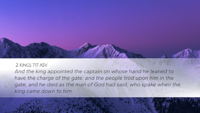 2 Kings 7:17 ASV Bible Verse Image