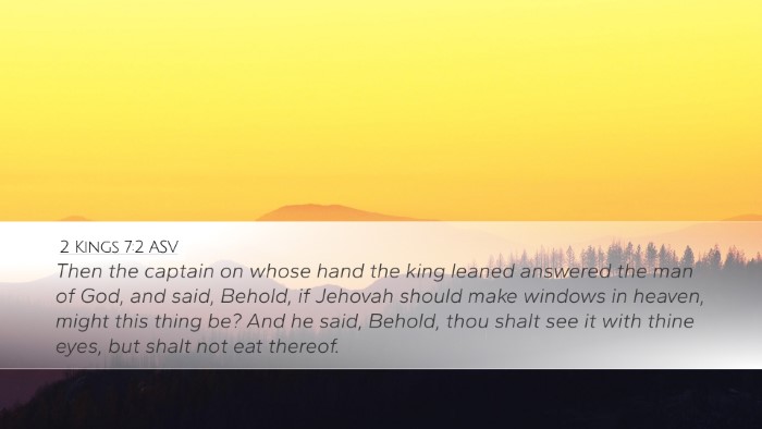 2 Kings 7:2 ASV Bible Verse Image