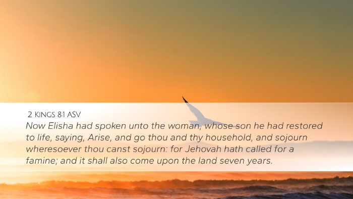 2 Kings 8:1 ASV Bible Verse Image