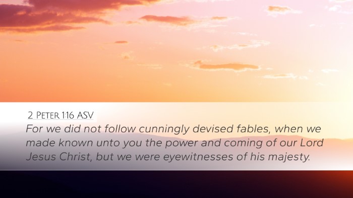 2 Peter 1:16 ASV Bible Verse Image