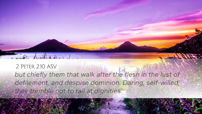 2 Peter 2:10 ASV Bible Verse Image