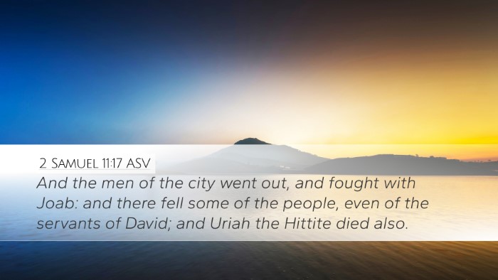 2 Samuel 11:17 ASV Bible Verse Image