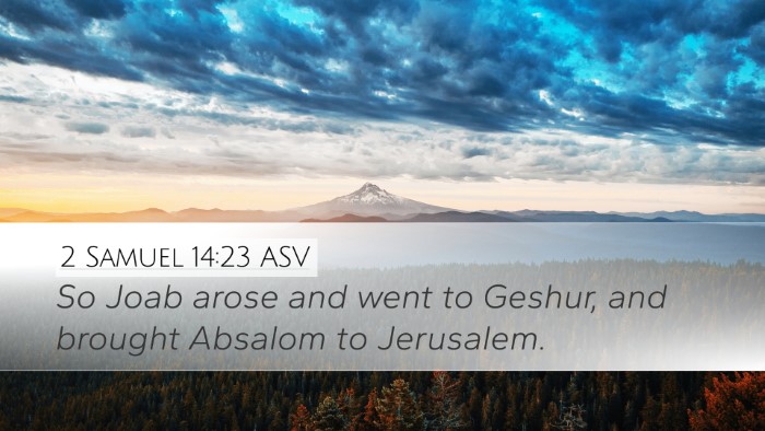 2 Samuel 14:23 ASV Bible Verse Image