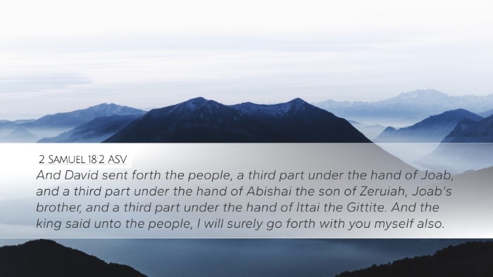 2 Samuel 18:2 ASV Bible Verse Image