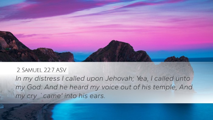 2 Samuel 22:7 ASV Bible Verse Image