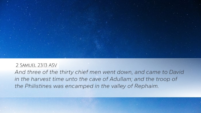 2 Samuel 23:13 ASV Bible Verse Image