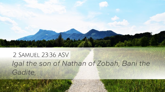 2 Samuel 23:36 ASV Desktop Wallpaper - Igal the son of Nathan of Zobah, Bani the - Desktop Bible Verse Wallpaper