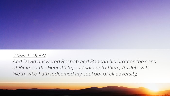 2 Samuel 4:9 ASV Bible Verse Image