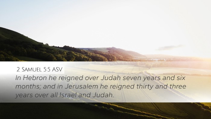 2 Samuel 5:5 ASV Bible Verse Image