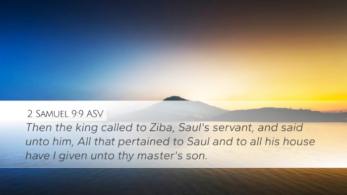 2 Samuel 9:9 ASV Bible Verse Image